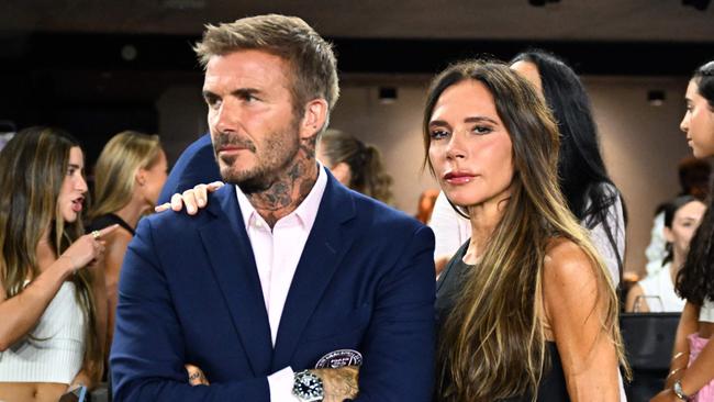 David and Victoria Beckham pictured in 2023. Pictured: Chandan Khanna/AFP