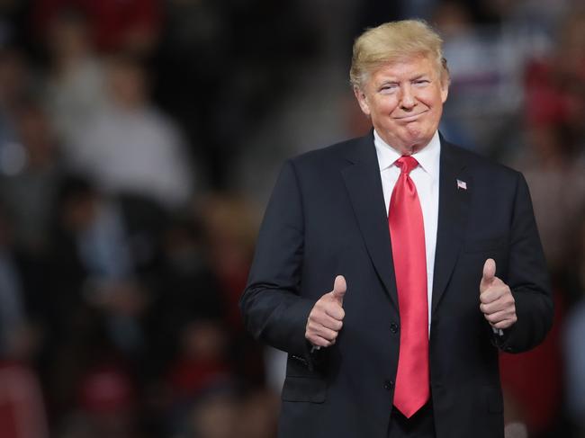 Donald Trump during a rally in Kansas. Picture: AFP