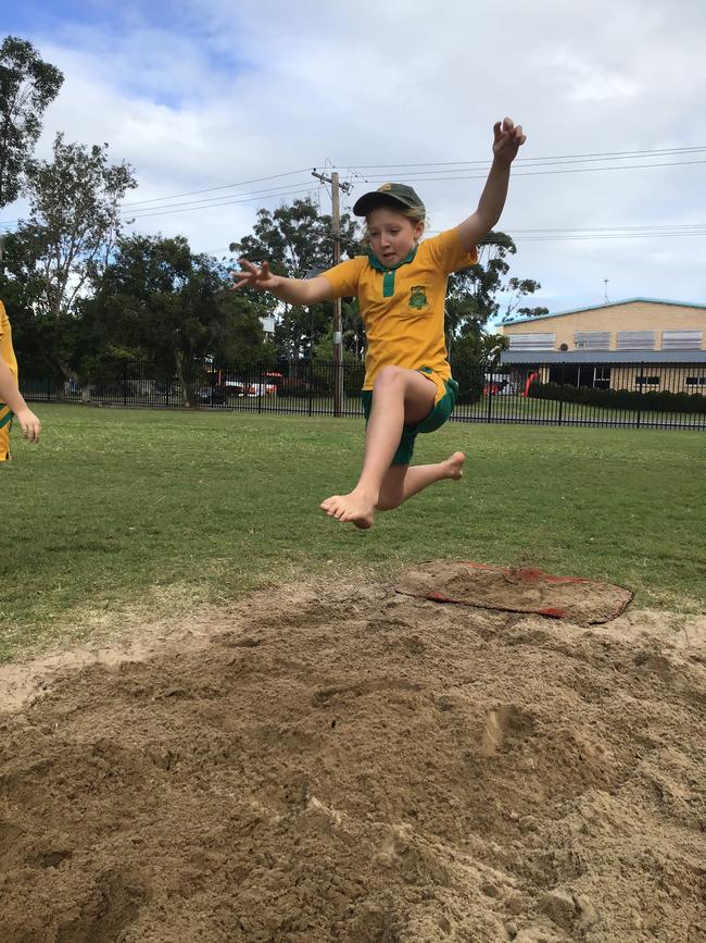 Stage 2 sporting rotations at Westlawn for student Sophie practising the long jump.