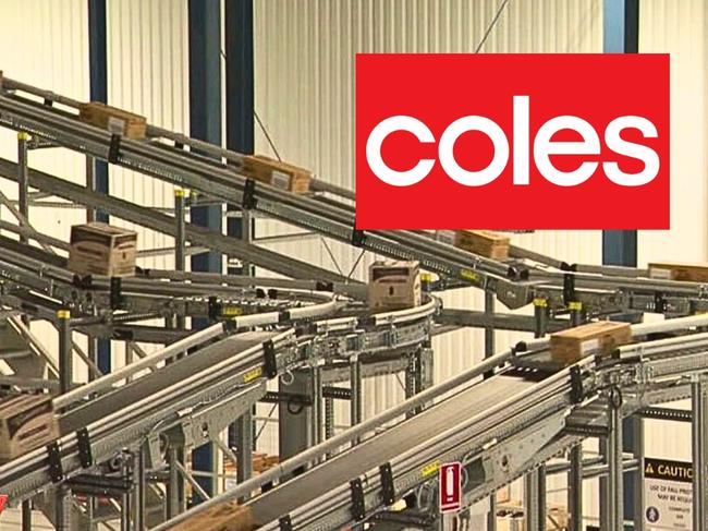 Coles automated warehouse. Picture: Channel 9.