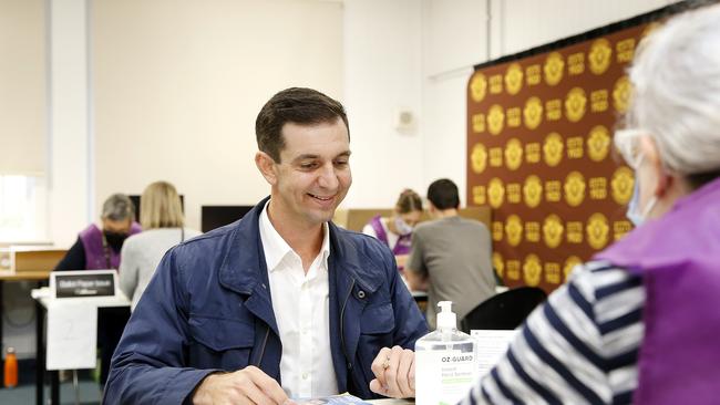 Trevor Evans voting on election day in 2022. Picture: Josh Woning