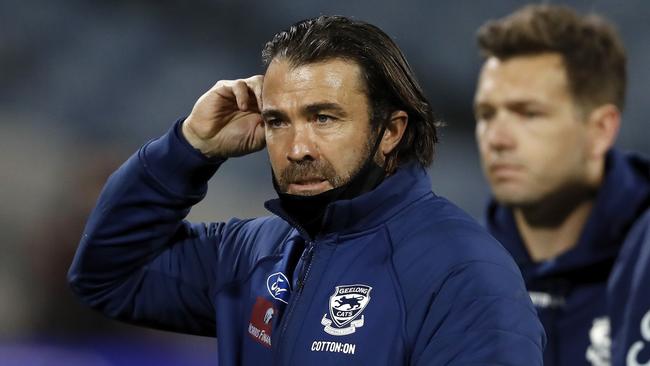 Scott has coached the Cats to two grand finals. (Photo by Dylan Burns/AFL Photos via Getty Images)