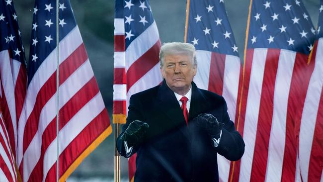 US President Donald Trump greets supporters on The Ellipse near the White House on January 6, 2021, in Washington, D.C. Picture: Brendan Smialowski/AFP