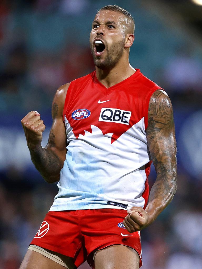 Lance Franklin might be the AFL’s greatest ever showman. Picture: Phil Hillyard