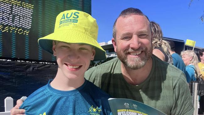 Liam Lynch (right) has been trying to get his 14-year-old son home from earthquake-ravaged Vanuatu before Christmas. Picture: Facebook