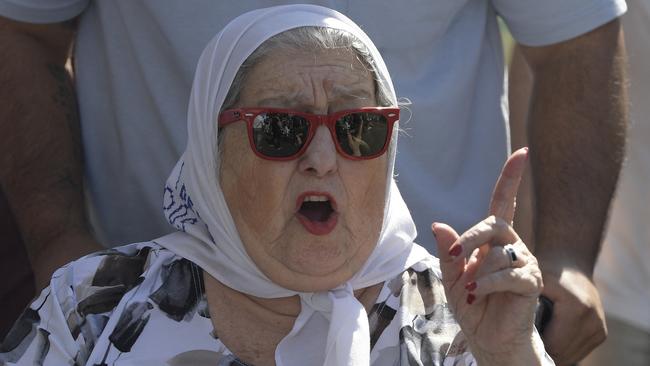 Hebe de Bonafini’s Mothers of the Plaza de Mayo began with small groups of women meeting on Thursdays in front of the presidential palace in Buenos Aires. Picture: AFP