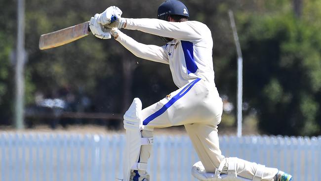 Sandgate Redcliffe batsman Hayden Marks Cricket Sandgate Redcliffe V Valley Saturday September 30, 2023. Picture, John Gass