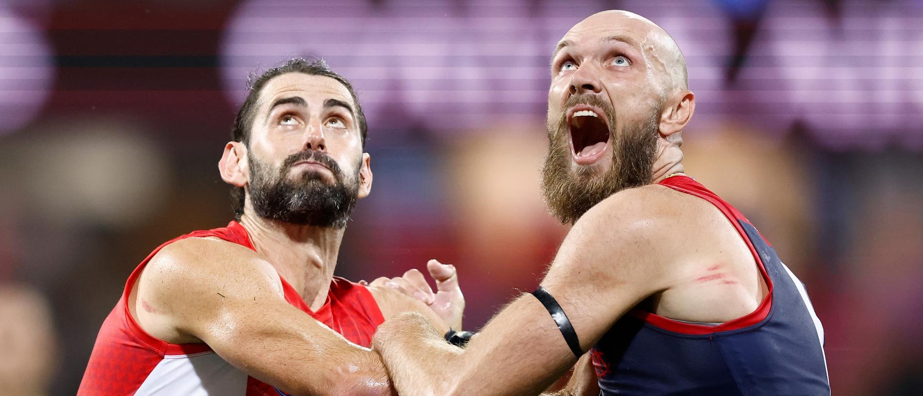 AFL 2024 Sydney Swans vs Melbourne Demons Brodie Grundy vs Max