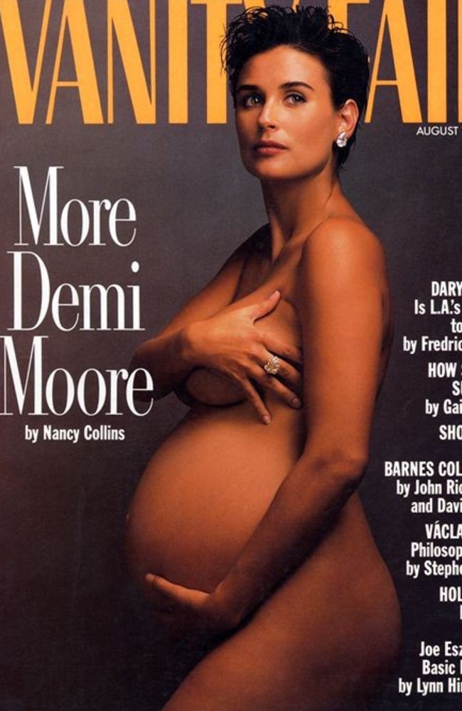 Demi Moore was seven months pregnant when Annie Leibovitz photographed her in 1991 for the cover of Vanity Fair magazine. Picture: Annie Leibovitz