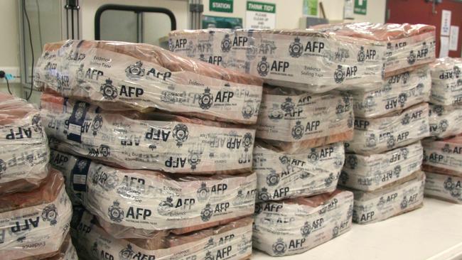 Part of the 1.28 tonne cocaine seizure in Sydney. Picture: AFP