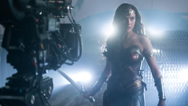 Gal Gadot as Wonder Woman behind the scenes on Justice League. Print use only. Not for online.