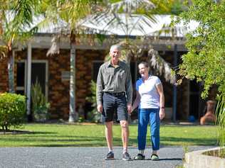 Mark and Lyn Abel-Lorberg are trying to sell Awoonga Gateway Lodge. Picture: Mike Richards GLA210717AWLA