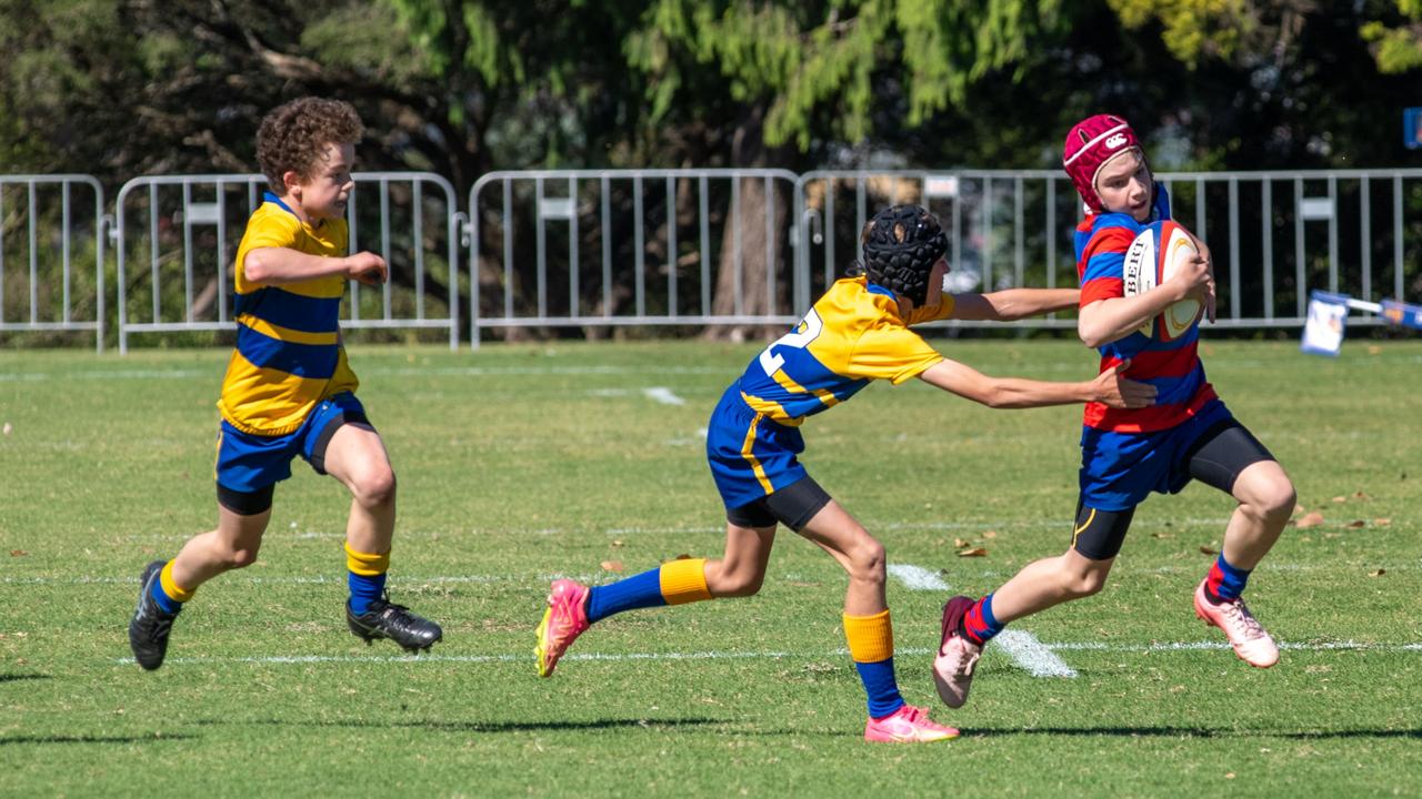 Downlands 13A vs TGS 13A. 2024 O'Callaghan Cup day at Downlands College. Photo by Nev Madsen