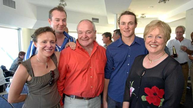 Bill amd Lori Freeman&#39;s 35th Wedding Anniversary and Bills 60th Birthday party family gathering, L-R Hayley, Adam, Bill, Tim and Lori.