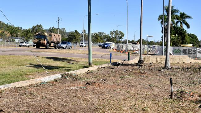 Rhonda Lapish at her Annandale home adjacent to University Drive where tree cover had been cut down. Picture: Evan Morgan