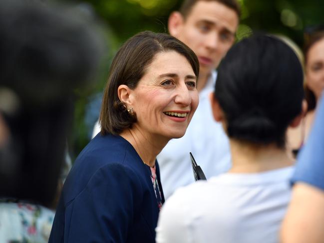 The Premier talks to locals in Willoughby on Sunday. Picture: AAP 