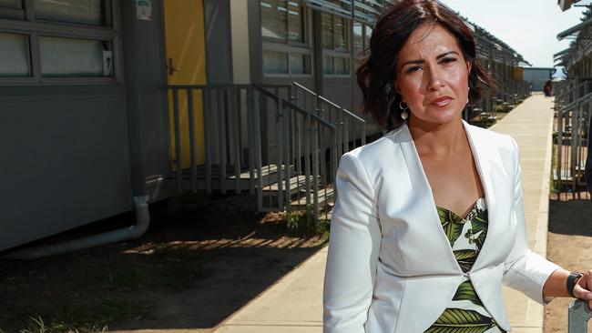 Prue Car, NSW Shadow Minister for Education hit out at the slow rollout of airconditioning. Picture:Justin Lloyd