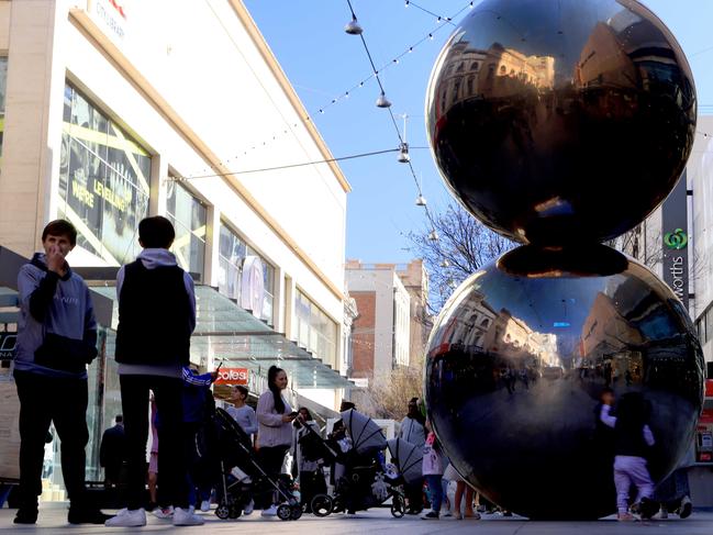 ADELAIDE, AUSTRALIA - NewsWire Photos 14, July, 2023: ADELAIDE GENERICS  - The Malls Balls in Rundle Mall.. Picture: NCA NewsWire / Kelly Barnes