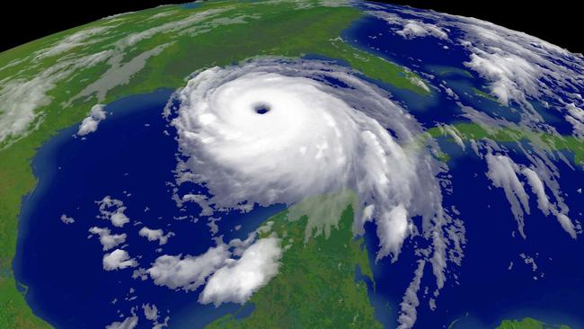 A satellite image of Hurricane Katrina on August 28, 2005. Picture: AFP