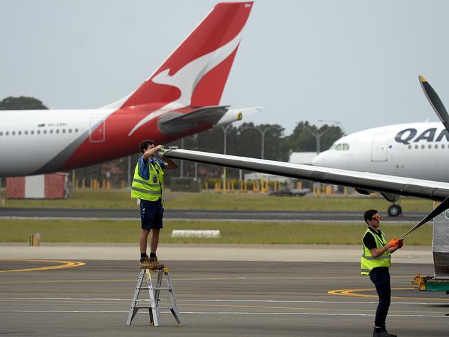 Qantas will regularly test crew. Picture: NCA NewsWire / Jeremy Piper