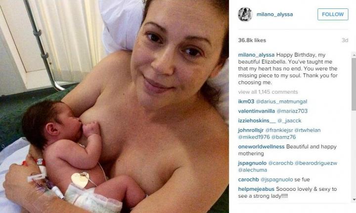 720px x 432px - Alyssa Milano may breastfeed until her baby is six â€“ so there | Kidspot
