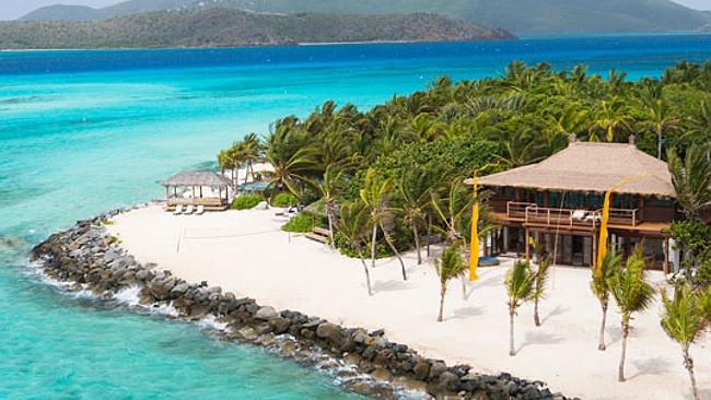 The Necker Island beach house, pictured, is a shack compared to the main event - the Great House.