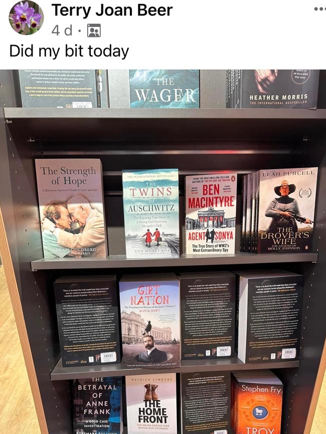 Nick McKenzie’s book being turned around at a book store.