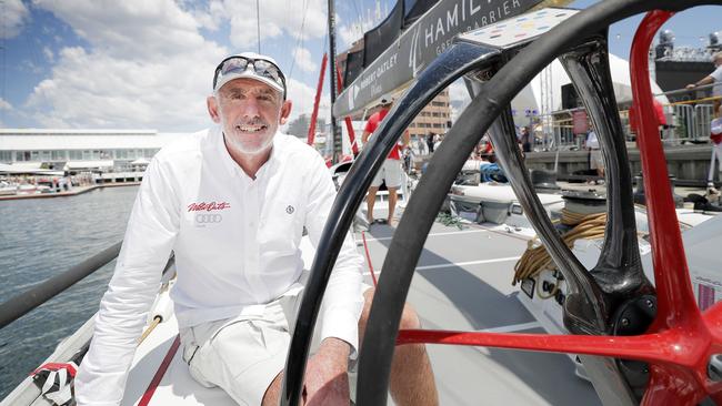 Wild Oats XI crew member Steve Jarvin after last year’s race. Picture: Richard Jupe 