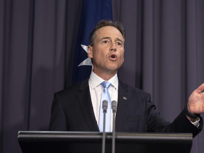 Greg Hunt has labelled Facebook a “disgrace” for blocking key COVID-19 and children’s cancer information. Picture: NCA NewsWire / Gary Ramage