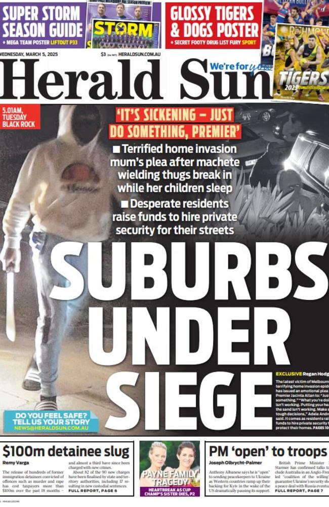 The Herald Sun successfully fought for tougher bail laws in the Suburbs Under Siege campaign.