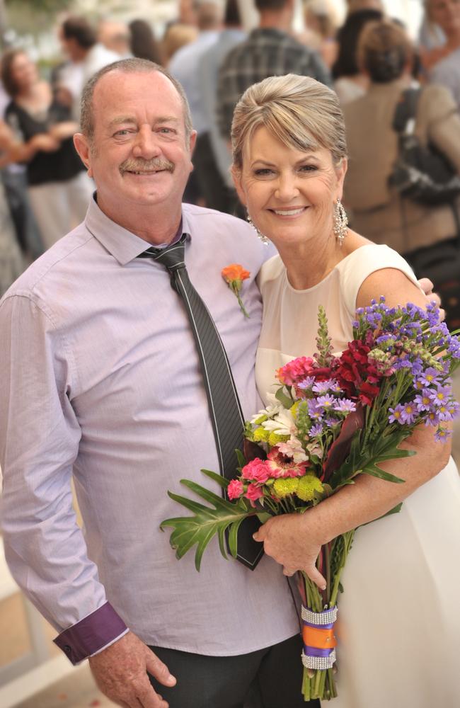 Wedding of former policewoman Julie Elliot to Darryl Mossop at Ebb Restaurant in 2011. Picture: Brett Wortman