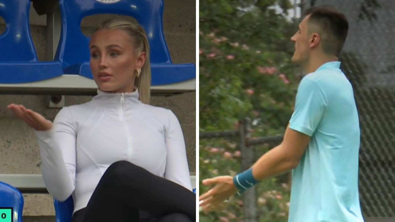 Tomic's girlfriend was not impressed.