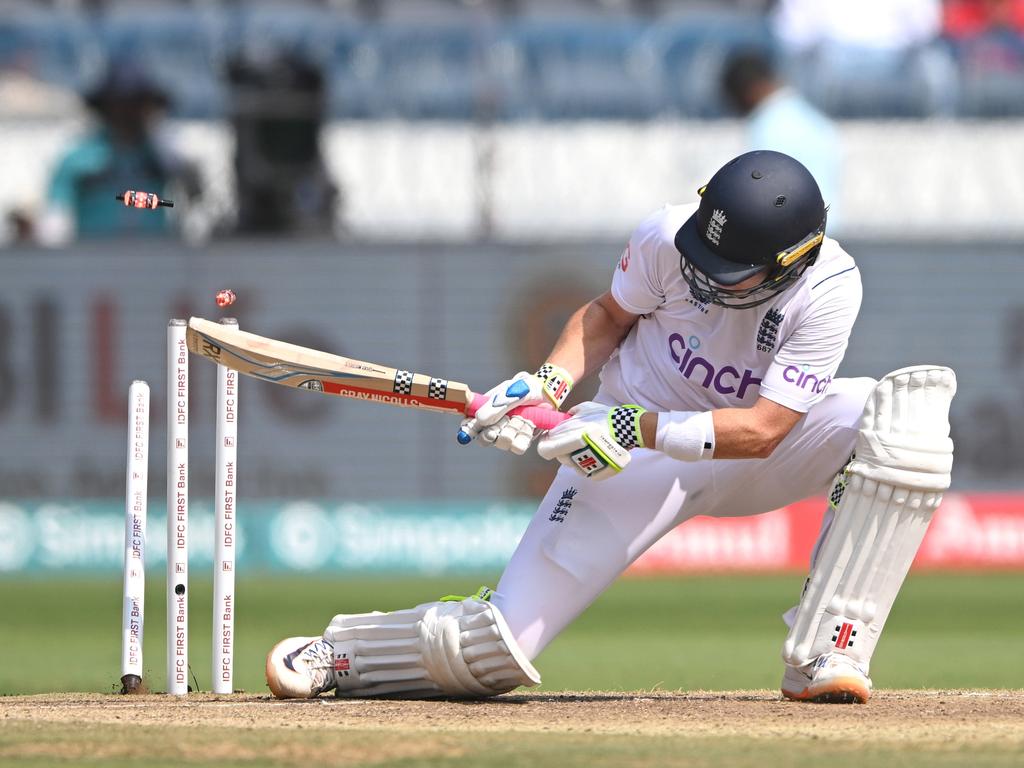 England batsman Ollie Pope is bowled for 196. Picture: Stu Forster/Getty Images