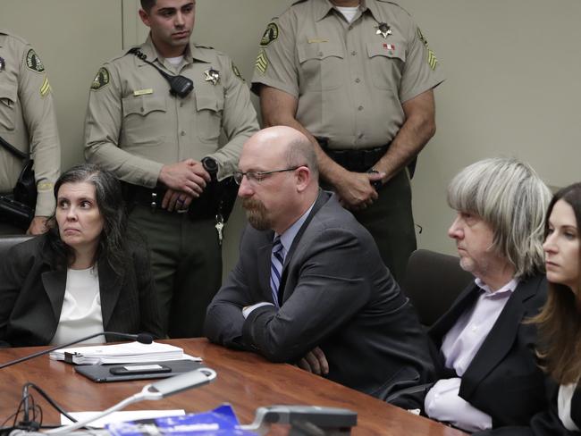 Authorities say the Turpins’ abuse left the children malnourished, undersized and with cognitive impairments. Picture: AP