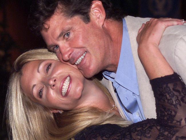 Pamela Bach with David Hasselhoff in 2000. Picture: AP