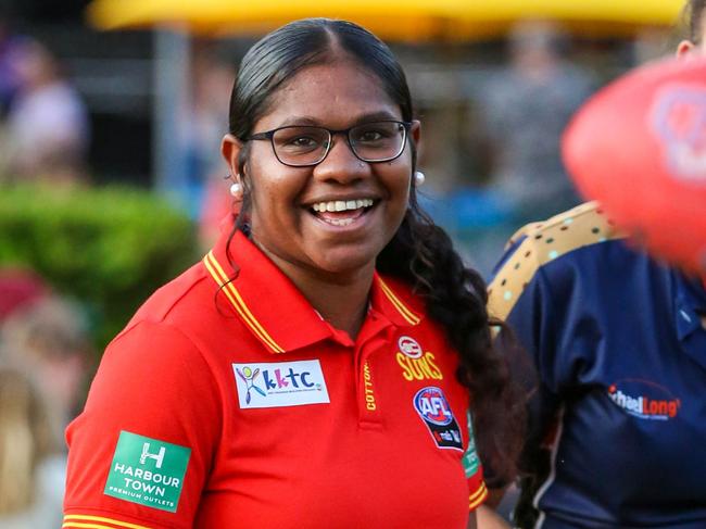 Ashanti Bush at Palmerston Markets for a community event on May 27. Picture: Gold Coast Suns