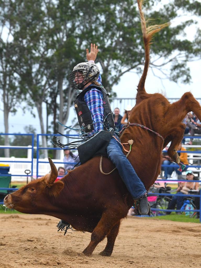 Gympie Bull n Bronc - Under 18 Junior Bull Ride, Nash Jones. Picture: Shane Zahner