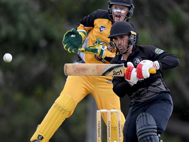 Connor Ridge batting for Brunswick. Picture: Andy Brownbill