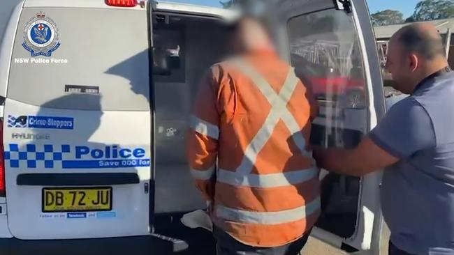 A man was arrested at a business address in Prestons on Wednesday. Picture: NSW Police