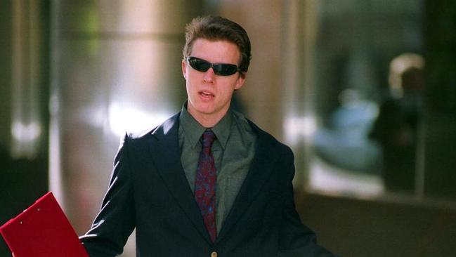 Chartres-Abbott outside the County Court where he was facing a rape charge. He was murdered the day after this photo was taken.