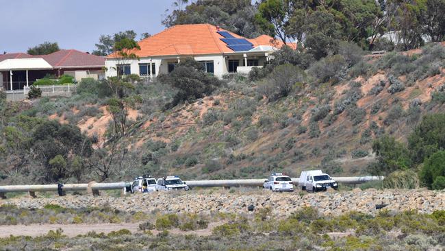 Police at the scene of this morning’s double fatality. Photo: Keryn Stevens / AAP.