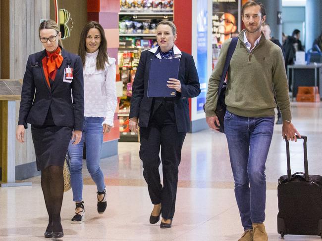 Pippa Middleton and James Matthews leaving Sydney. Picture: Media Mode