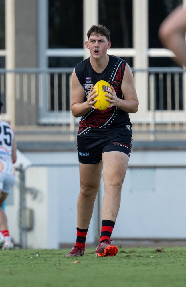 Tiwi Bombers 201cm new recruit Jackson Broadbent (#39). Picture: AFLNT Media / Tymunna Clements.