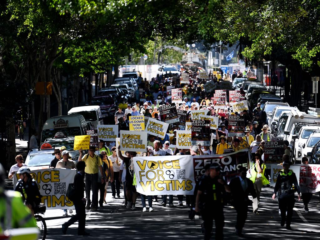 A march was held in Brisbane in 2023 in response to rising youth crime. Picture: Dan Peled / NCA NewsWire