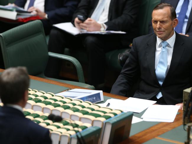 Voters may not like me but they don’t like you either Bill: Prime Minister Tony Abbott with Bill Shorten, during Question Time. Picture: Gary Ramage
