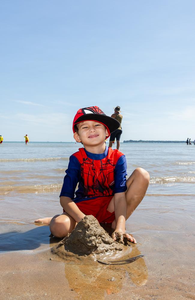 Dante Wilson at the Darwin Beer Can Regatta at Mindil Beach, 2025. Picture: Pema Tamang Pakhrin