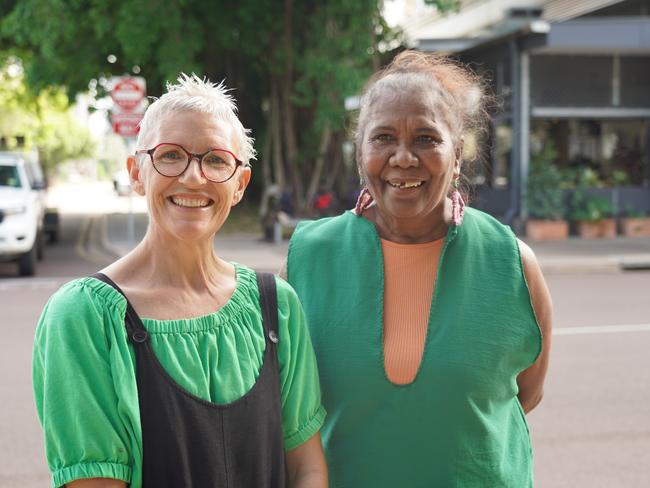 Lee Harrop and Larrakia woman Denise Quall were selected by the City of Darwin to transform Smith St. Picture: City of Darwin