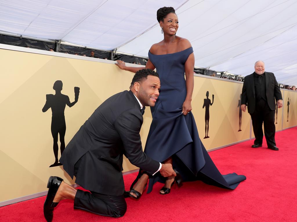 Anthony Anderson and Alvina Stewart attend the 24th Annual Screen Actors Guild Awards at The Shrine Auditorium on January 21, 2018 in Los Angeles, California. Picture: Getty