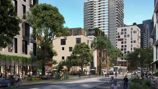 A render of an upgraded Spencer Street, West Melbourne. Picture: City of Melbourne.