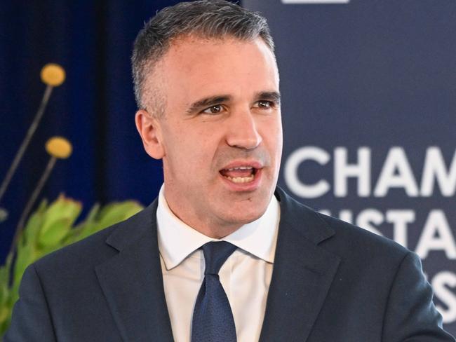 Premier Peter Malinauskas announcing the Whyalla steel plant will be run on hydrogen fuel, making it the first green steel plant in the world. April 4, 2023. Picture: GFG ALLIANCE/Brenton Edwards